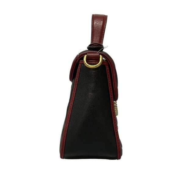 Auth GUCCI GG Marmont mini top handle bag 583571 Black Red Leather Handbag - Picture 5 of 16